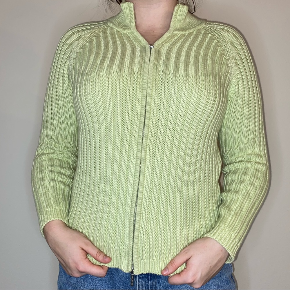 Talbots Light Green Ribbed Sweater - Picture 3 of 6